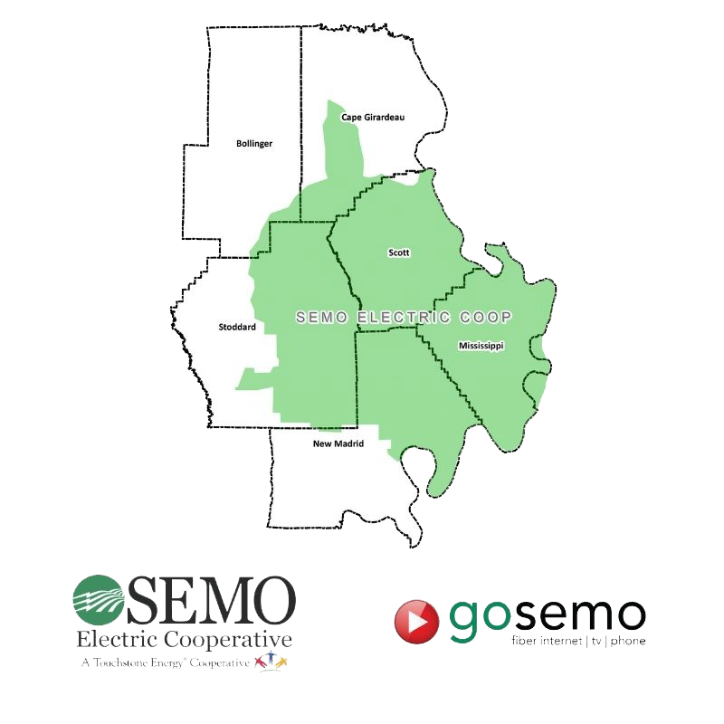 SEMO Electric Coop service territory map